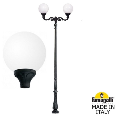 Парковый фонарь Fumagalli Horeb Adam/Globe 400 2L G40.208.M20.AYE27, Черный и Опал (молочный)