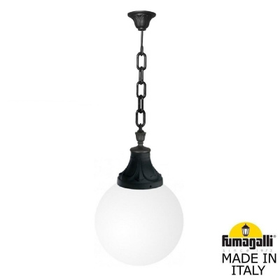Подвесной уличный светильник Fumagalli Sichem/Globe 400 G40.121.000.AYE27, Черный и Опал (молочный)