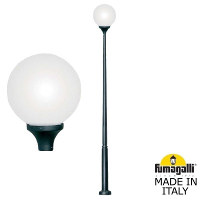 Парковый фонарь Fumagalli Ektor/Globe 400 Modern G41.372.000.AYE27, Черный и Опал (молочный)