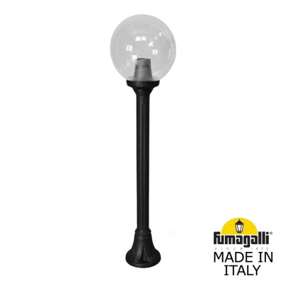 Садовый светильник-столбик Fumagalli Mizar.R/G250 G25.151.000.AXE27, Черный и Прозрачный