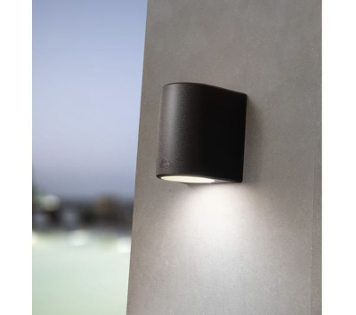 Фасадный светильник Fumagalli Marta 160 1L, 1A6.000.000.AXC1L, Черный и Прозрачный, с лампой 800Lm, 4000К